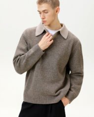Collared V-Neck Knit Jumper | Vivotee