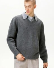 Collared V-Neck Knit Jumper | Vivotee