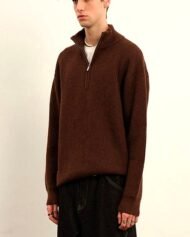 Half-Zip Boucle Knit Jumper | Vivotee