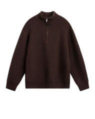 Half-Zip Boucle Knit Jumper | Vivotee