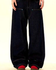 Men's Raw Denim Wide-Leg Jeans | Vivotee