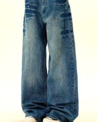 Men's Vintage-Effect Wide Straight Jeans | Vivotee