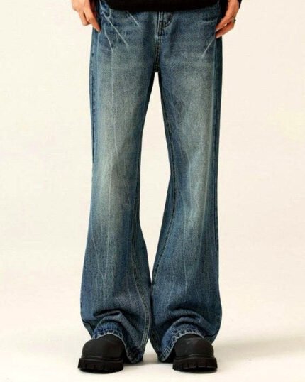 Men's Washed Bootcut Jeans | Vivotee