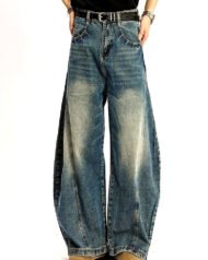 Men's Washed Stretch Wide-Leg Jeans | Vivotee