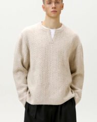 Notch-Neck Cable Knit Jumper | Vivotee
