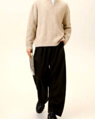 Notch-Neck Cable Knit Jumper | Vivotee