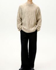 Oversized Cable Knit Crew Neck Jumper | Vivotee