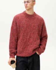 Oversized Cable Knit Crew Neck Jumper | Vivotee