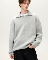 Oversized Knit Henley Jumper | Vivotee