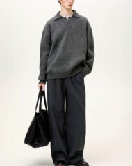 Oversized Knit Henley Jumper | Vivotee