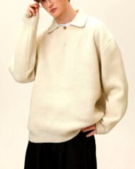 Oversized Knit Henley Jumper | Vivotee