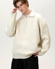 Oversized Knit Henley Jumper | Vivotee