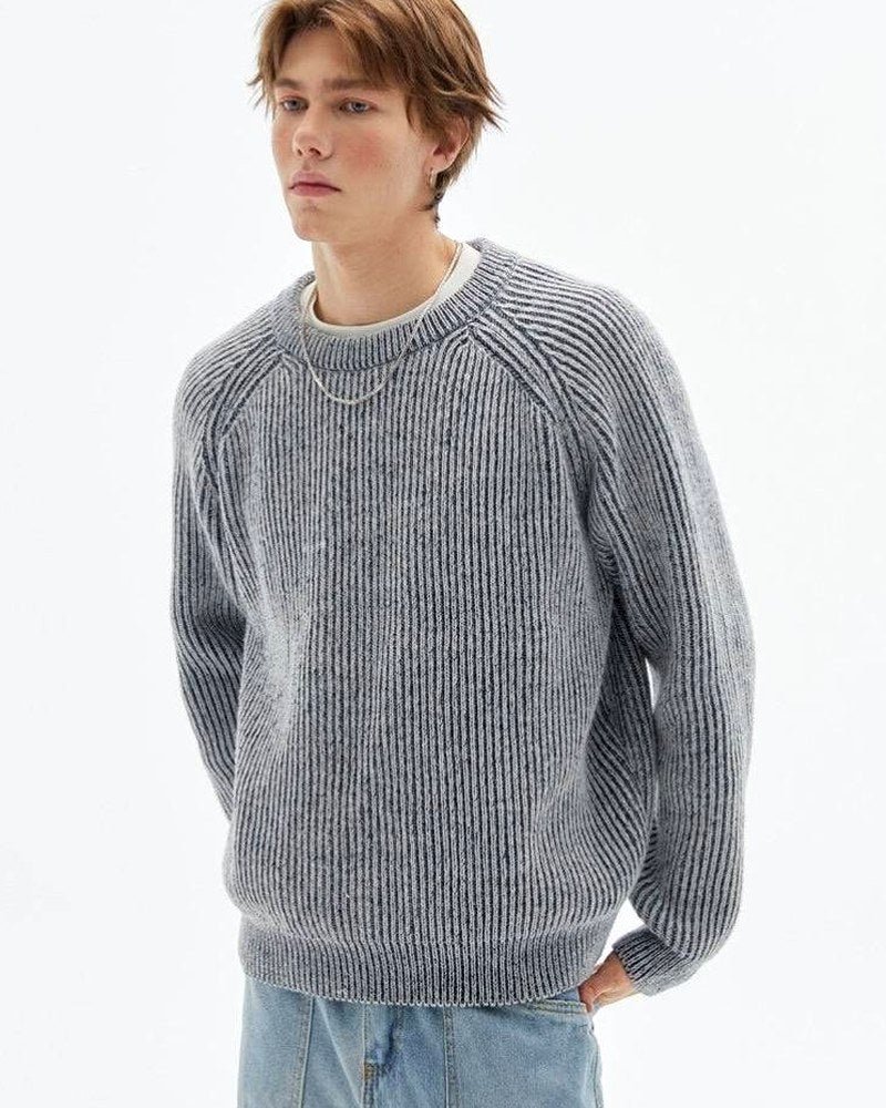 Ribbed Knit Crew Neck Jumper | Vivotee