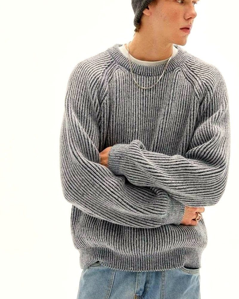 Ribbed Knit Crew Neck Jumper | Vivotee