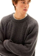 Ribbed Knit Crew Neck Jumper | Vivotee